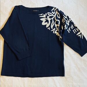 Pendleton Navy and White Boatneck Sweater